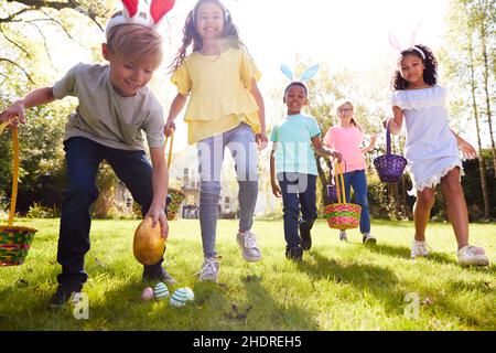 garden, easter egg, finding, childhood, gardens, easter eggs, childhoods, children, kid, kids Stock Photo