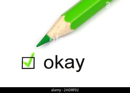tick, okay, approved, mark, ticks, okays, approveds Stock Photo