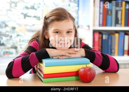 education, stacking books, school child, educations, school childs Stock Photo