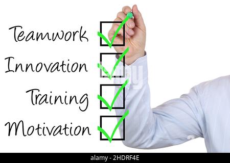 checklist, motivation, innovation, company, checklists, motivations, innovations, companies Stock Photo