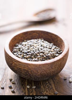 spices & ingredients, lentil, wooden bowl, spices and ingredients, lentils, wooden bowls Stock Photo