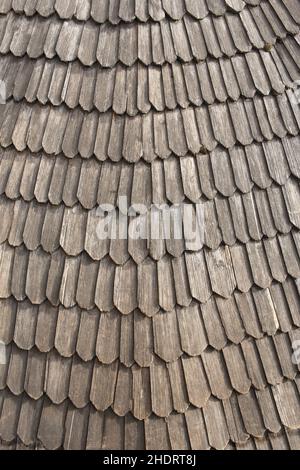 wood shingle, shingle roof, wood shingles, shingle roofs Stock Photo