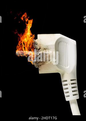 overheated, cable fire Stock Photo