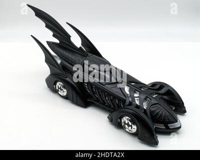 Black diecast Batmobile isolated on white background Stock Photo