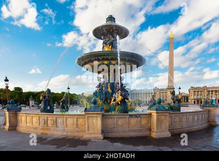 paris, place de la concorde, obelisk of luxor, place de la concordes, obelisk of luxors Stock Photo