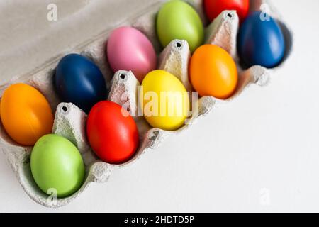 Colorful Easter Egg bottom border over a background. Copy space Stock Photo