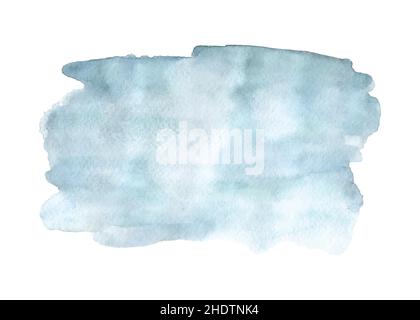 Abstract watercolor blue paint texture isolated on white background. Hand-painted watercolor splatter stains artistic vector used as being an element Stock Vector