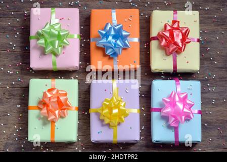 birthday, multi colored, gifts, birthday present, birthdays, multi coloreds, gift, birthday presents Stock Photo