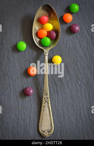 candies, chocolate lentils, bonbons, sweets Stock Photo