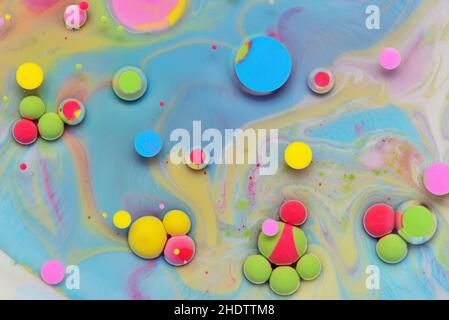 multi colored, circles, oil paint, multi coloreds, circle, oil paints Stock Photo