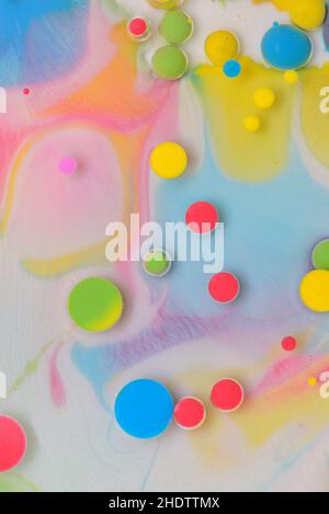 multi colored, circles, oil paint, multi coloreds, circle, oil paints Stock Photo