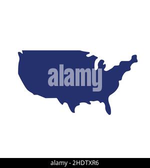 simplified USA america map shape vector isolated Stock Vector