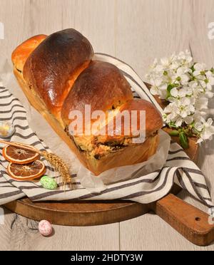 white bread, easter pastry, white breads Stock Photo