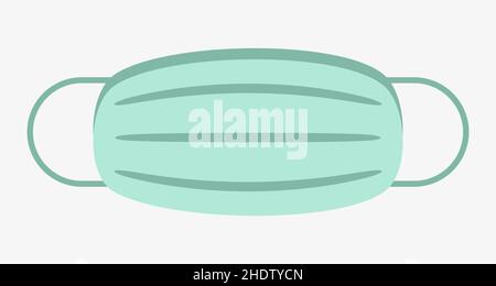 Vector illustration of light green surgical mask Stock Vector