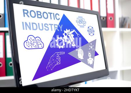 Robotic industry concept shown on a computer screen Stock Photo