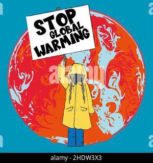 We Must Act To Stop Global Warming Now Stock Vector