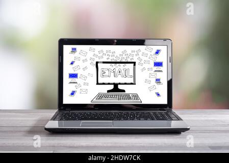 Email concept shown on a laptop screen Stock Photo