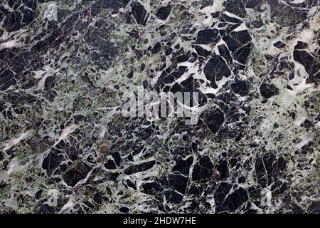 glossy black marble surface with black veins, perpendicular view Stock Photo