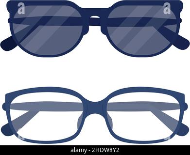 Various glasses semi flat color vector object set Stock Vector