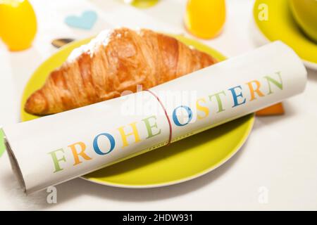 croissant, breakfast, happy easter, croissants, breakfasts, happy easters Stock Photo