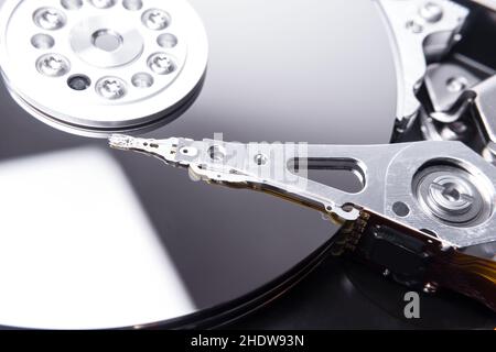 hard drive, disk head, hard drives, disk heads Stock Photo