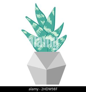 Potted plants collection. Houseplants. Hand drawn vector illustration. Set of vector house indoor plant isolated on white. Stock Vector
