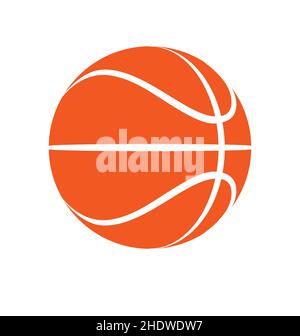 simple orange classic basket ball basketball icon emblem symbol vector isolated on white background Stock Vector