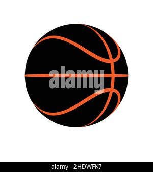 Stealth inverted black and orange basketball basket ball icon logo vector isolated on white background Stock Vector