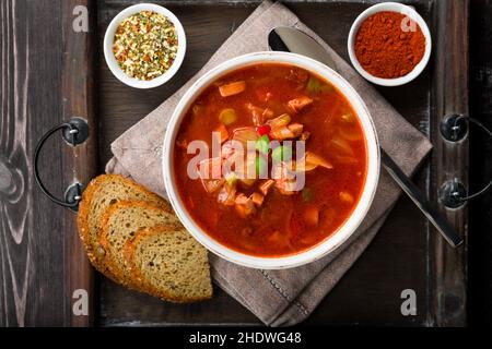 vegetable soup, vegetable stew, traditional cuisine, borscht, vegetable soups, vegetable stews, borsch Stock Photo