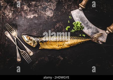 smoked fish, mackerel, kippers, mackerels Stock Photo