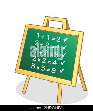 Blackboard or Chalkboard on Easle vector isolated on white background Stock Vector