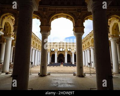 Sunning Picture of Thirumalai Nayak Palace , Madurai , Tamilnadu , India Stock Photo