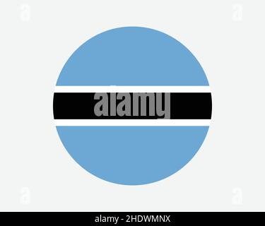 Botswana Round Country Flag. Circular Batswana National Flag. Republic of Botswana Circle Shape Button Banner. EPS Vector Illustration. Stock Vector