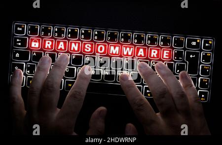 keyboard, trojan virus, malware, ransomware, keyboards Stock Photo