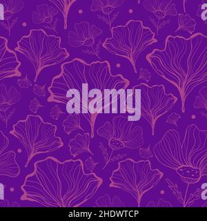 Doodle floral seamless pattern in trendy colors. Vector illustration Stock Vector