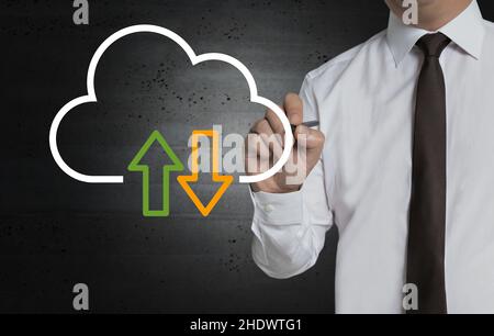 download, cloud, upload, downloads Stock Photo