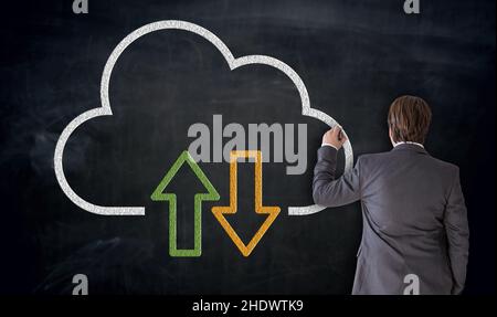 download, cloud, upload, downloads Stock Photo