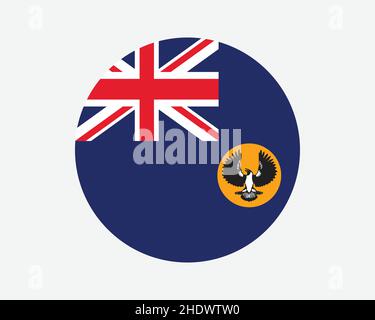South Australia Round Flag. SA, Australia Circle Flag. Australian State Circular Shape Button Banner. EPS Vector Illustration. Stock Vector