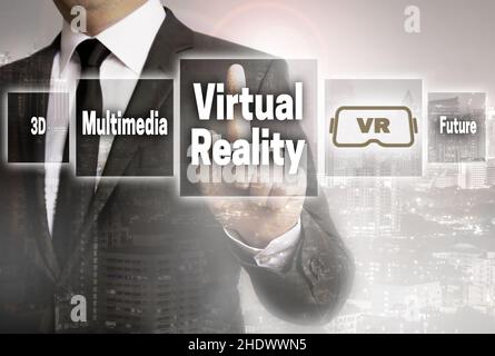 virtual reality, computer-simulated reality, immersive multimedia, virtual reality simulators, vr Stock Photo