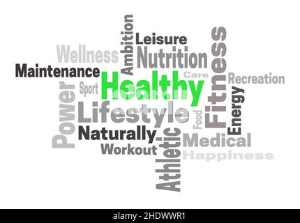 health, Word Cloud, healths Stock Photo
