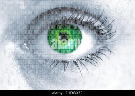 eye, identity, cyberspace, eyes, identities, cyberspaces Stock Photo