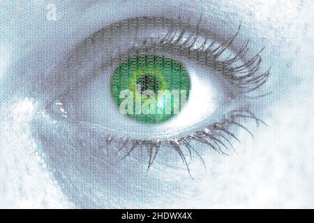 eye, identification, cyberspace, eyes, identifications, cyberspaces Stock Photo
