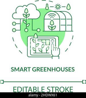 Smart greenhouses green concept icon Stock Vector