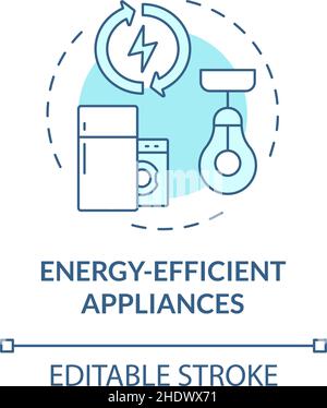 Energy efficient appliances turquoise concept icon Stock Vector