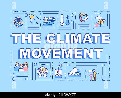 Climate movement word concepts blue banner Stock Vector