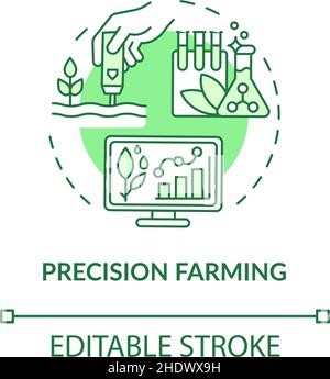Precision farming green concept icon Stock Vector