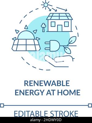Renewable energy turquoise concept icon Stock Vector