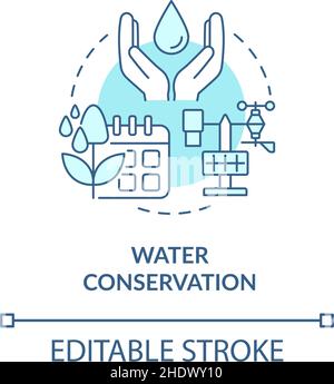 Water conservation turquoise concept icon Stock Vector