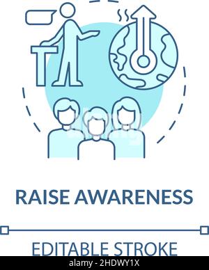 Raise awareness turquoise concept icon Stock Vector