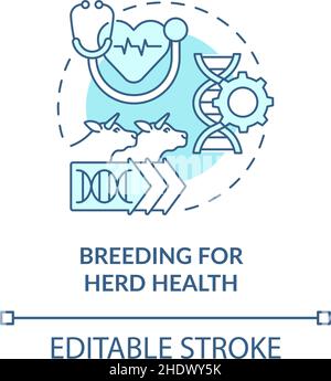Breeding for herd health turquoise concept icon Stock Vector
